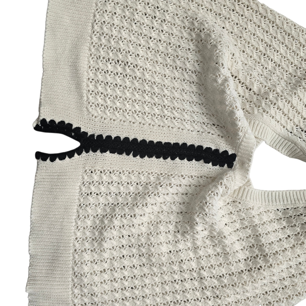Magaschoni Open Knit Sweater Vest Top Medium Coastal Grandmother Quiet Luxury - Picture 7 of 9